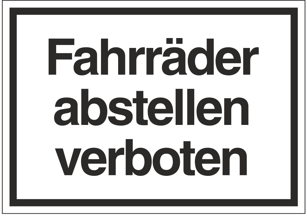 Schild 'Fahrräder Abstellen Verboten' | 300 X 200 Mm, Gelb/schwarz, 1,5 Mm Dick