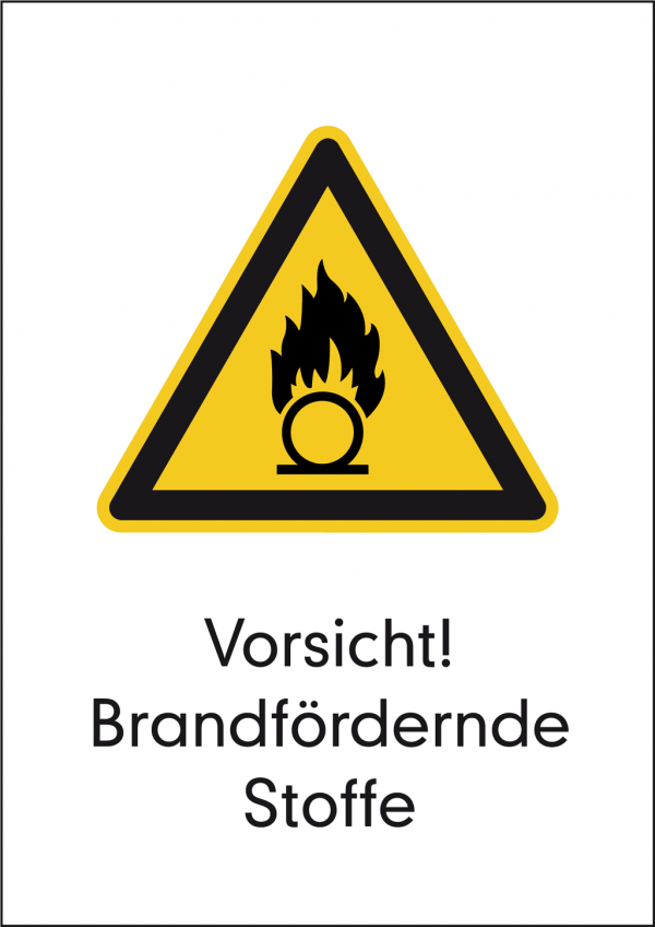 Warnschild Vorsicht! Brandfördernde Stoffe