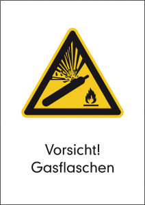 Schild Warnung Gasflaschen 40cm 21.0259 