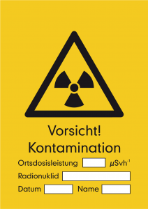Schild Alu Kontrollbereich Vorsicht Strahlung nach DIN-Norm 25430 297x210mm 