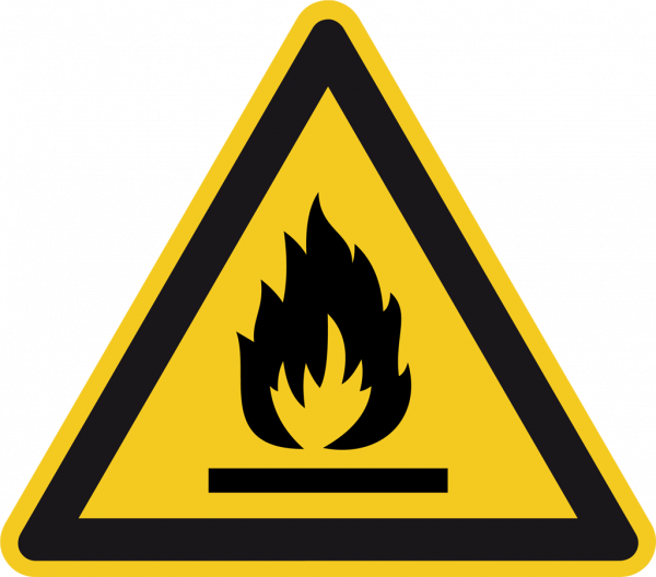 Warnung vor feuergefährlichen Stoffen Warnschild