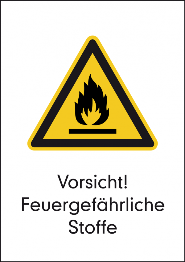 Warnung vor feuergefährlichen Stoffen Schild