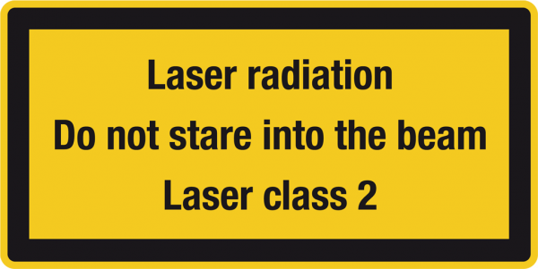 Laserwarnschild Laser radiation Laser class 2