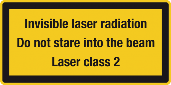 Laserwarnschild Invisible laser radiation Laser class 2