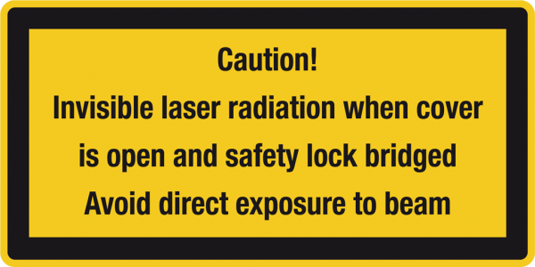 Laserwarnschild Invisible laser radiation cover open