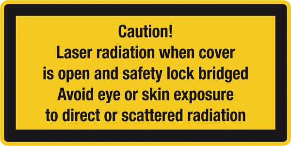 Laserwarnschild Laser radiation when cover open