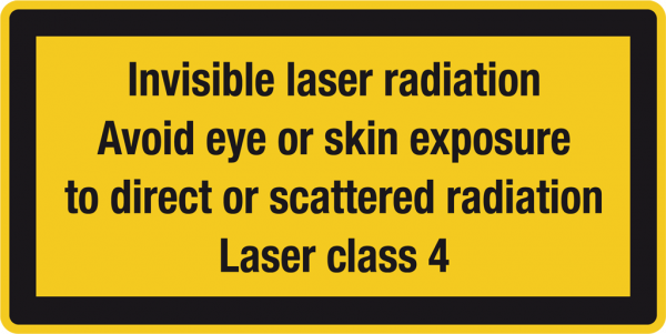 Laserwarnschild Invisible laser radiation class 4