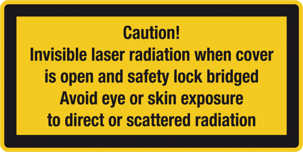 Laserwanrshcild Invisible laser radiation when cover open