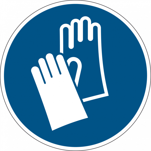 Schild Handschutz benutzen