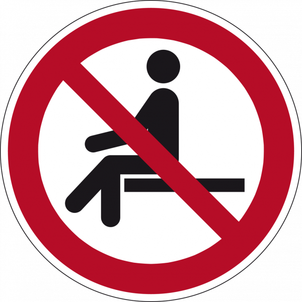 Schild Sitzen verboten
