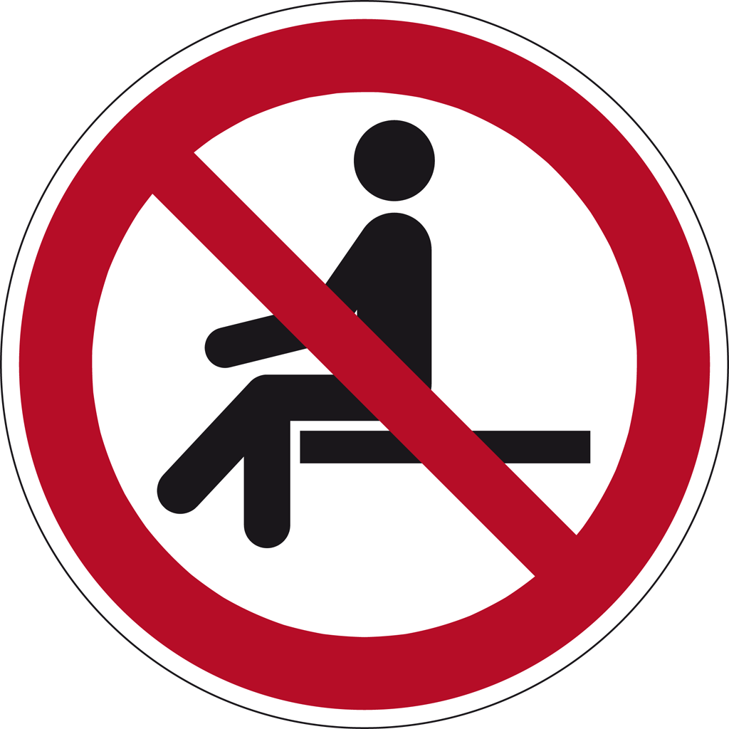 Sitzen verboten Verbotsschild DIN ISO online kaufen - Schlemmer