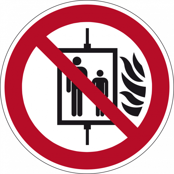 Schild Aufzug im Brandfall nicht benutzen
