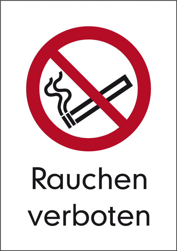 Kombischild Rauchen verboten