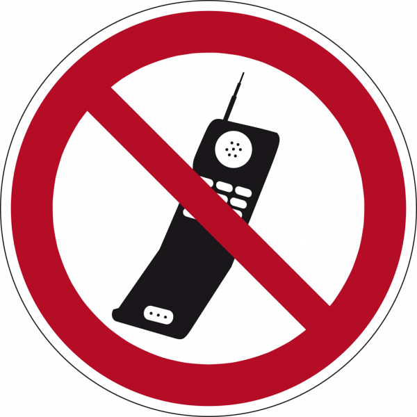 Schild Mobiltelefon benutzen verboten