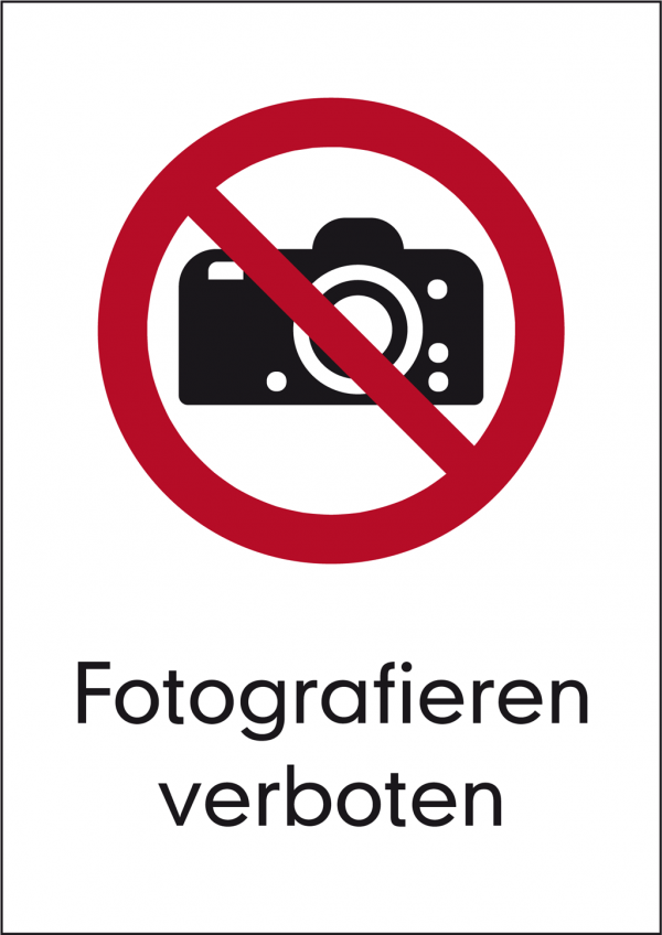 Fotografieren verboten Schild