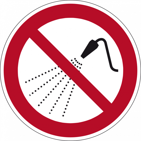 Schild Mit Wasser spritzen verboten