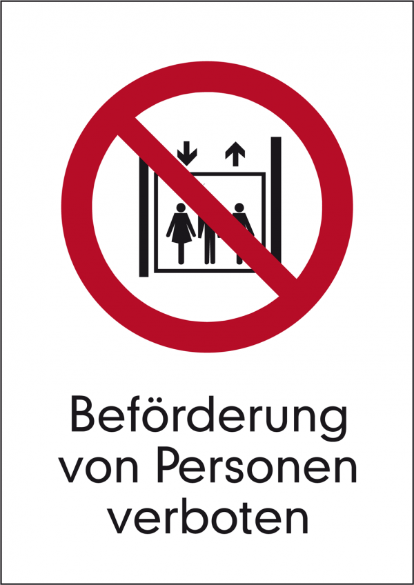 Verbotsschild Beförderung von Personen verboten