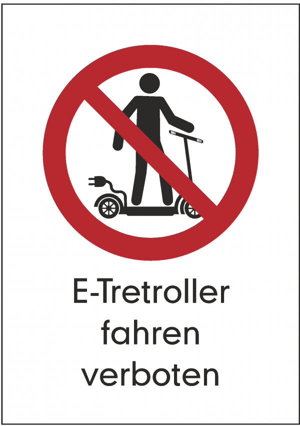 E Tretroller fahren verboten Schild