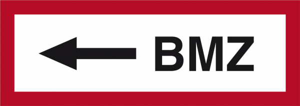 Schild BMZ (Pfeil links)