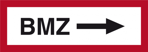 Schild BMZ (Pfeil rechts)