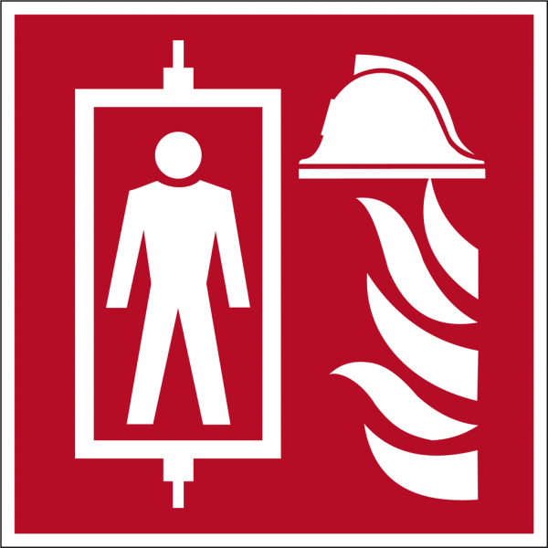 Feuerwehrschild Feuerwehraufzug Symbol