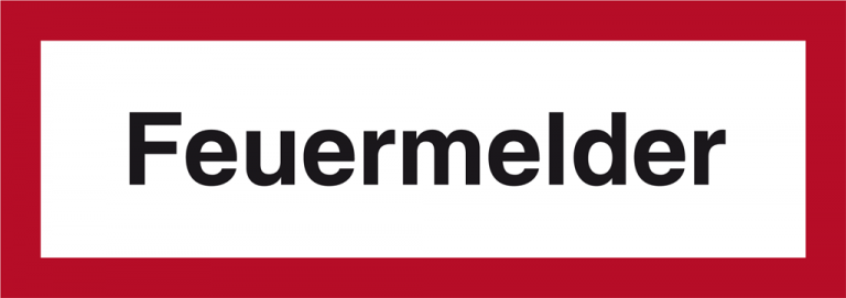 LEMAX Feuerwehrschild 'Feuermelder' – Aluminium Geprägt, 297x105 Mm, Weiß/schwarz/rot, DIN 4066