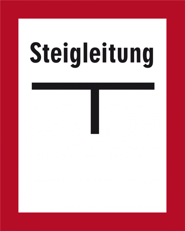 Feuerwehrschild Hinweisschild für Steigleitung Schieber