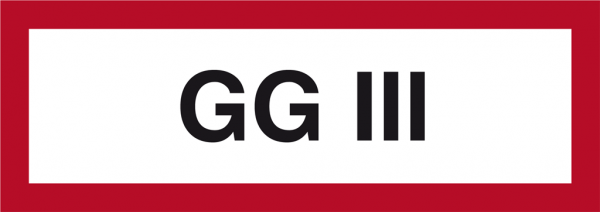 Schild GG 3 (Gefahrengruppe 3)