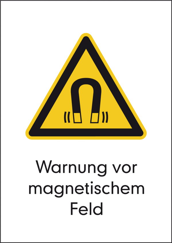 Warnschild Warnung vor magnetischem Feld