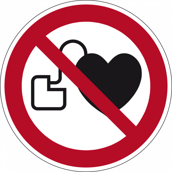 Schild Kein Zutritt für Personen mit Herzschrittmachern