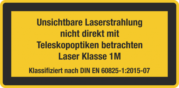 Laserwarnschild Laser Klasse 1M Unsichtbare Laserstrahlung