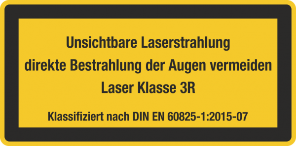 Laserwarnschild Laser Klasse 3R Unsichtbare Laserstrahlung