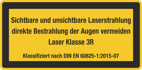 Laserwarnschild Laser Klasse 3R Sichtbare und unsichtbare