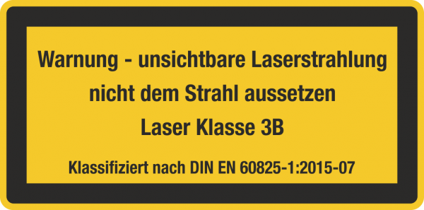 Laserwarnschild unsichtbare Laserstrahlung Laser Klasse 3B