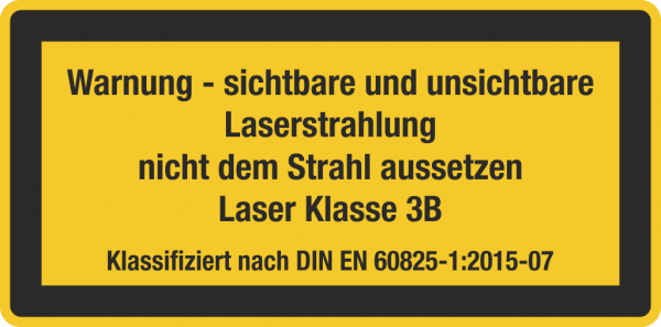 Laserwarnschild Sichtbare unsichtbare Laserstrahlung Laser Klasse 3B