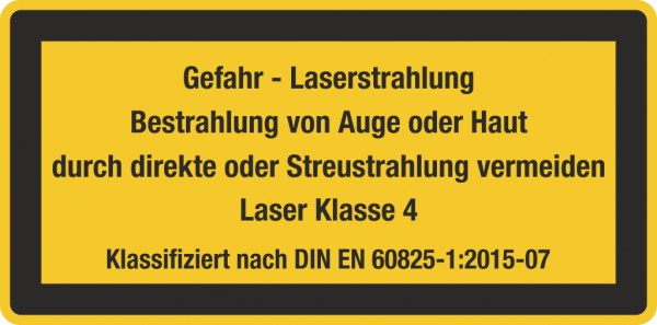Laserwarnschild Laser Klasse 4