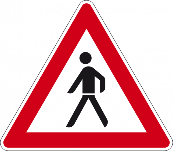 Verkehrsschild Fußgänger rechts