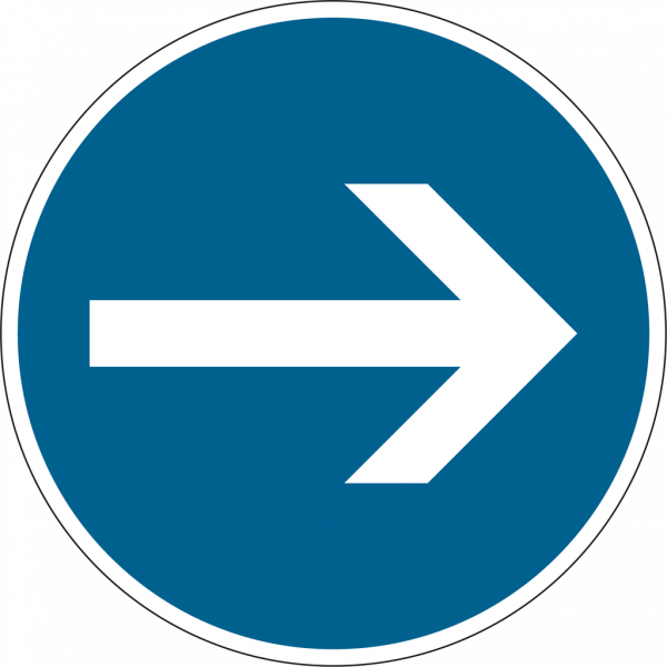 Verkehrsschild Vorgeschriebene Fahrtrichtung hier rechts