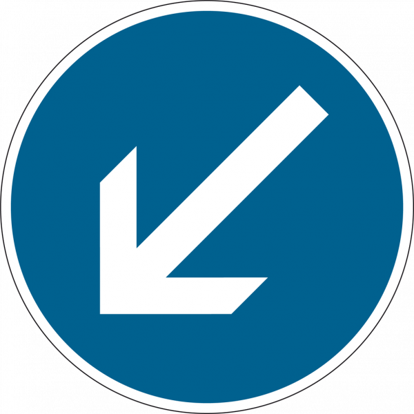 Verkehrsschild Vorgeschriebene Vorbeifahrt links vorbei