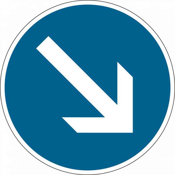 Verkehrsschild Vorgeschriebene Vorbeifahrt rechts vorbei
