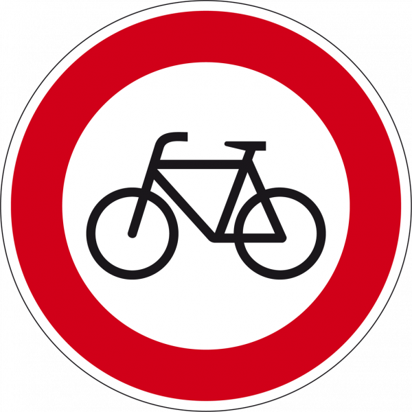 Verkehrsschild Verbot für Radfahrer