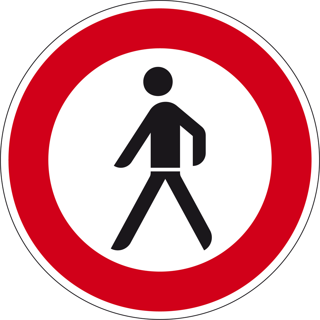 Für Fußgänger und Radfahrer verboten Aufkleber 