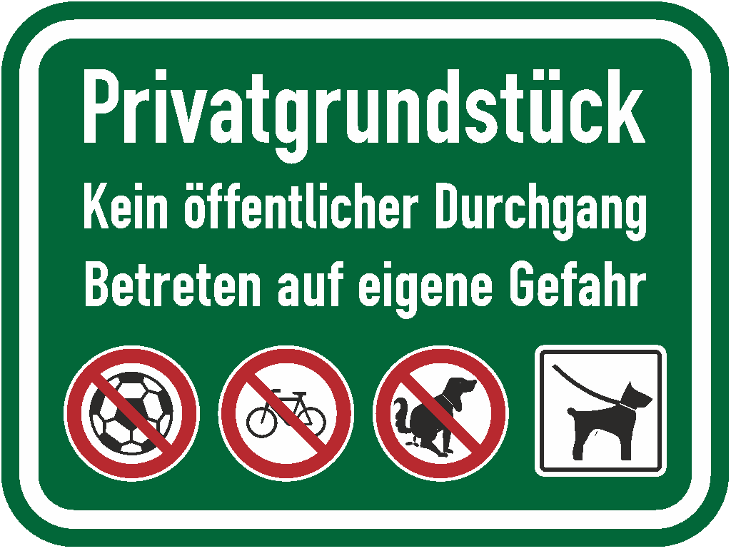 Verbotsschild Schild 30 cm Privatgrundstueck Betreten auf eigene Gefahr 308408-1 