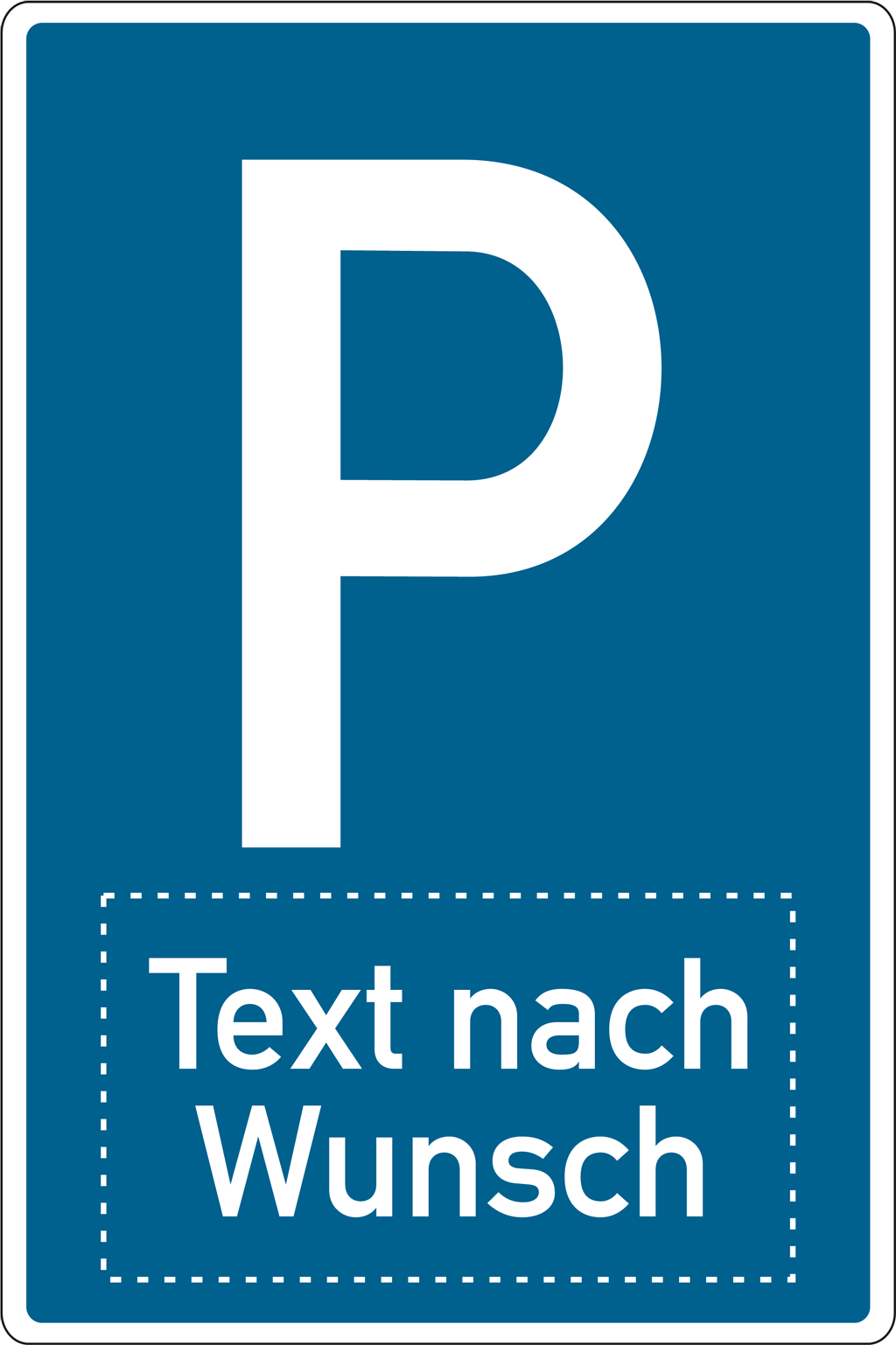 Individuelle Parkplatzschilder kaufen - Text nach Wunsch