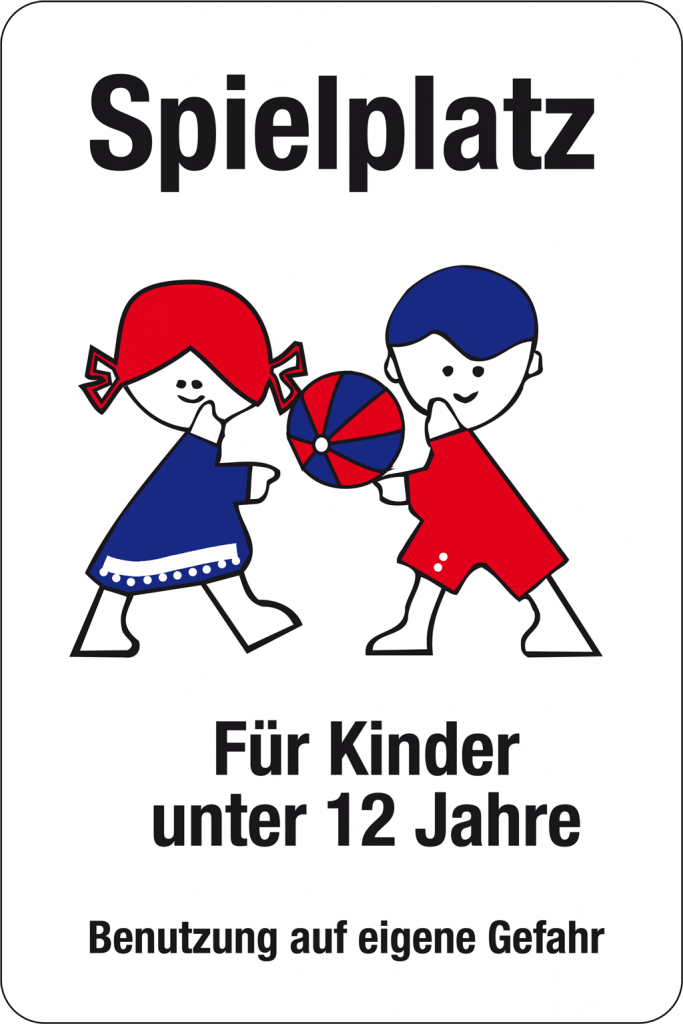 Spielplatzschild 'Benutzung Auf Eigene Gefahr' – Selbstklebende Folie, 40 X 60 Cm, UV-beständig