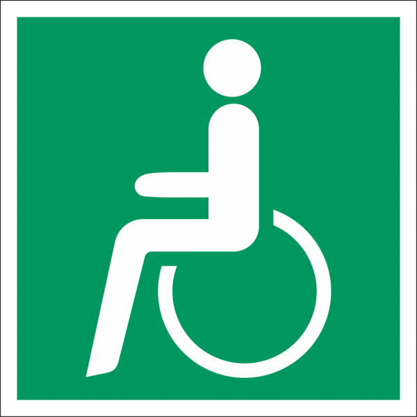 Rettungsschild "Rollstuhlfahrer"