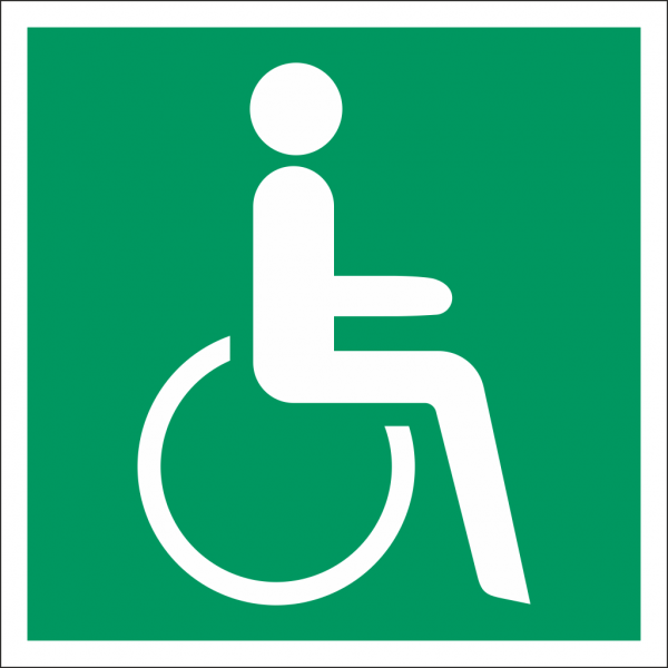 Rettungsschild "Rollstuhlfahrer"