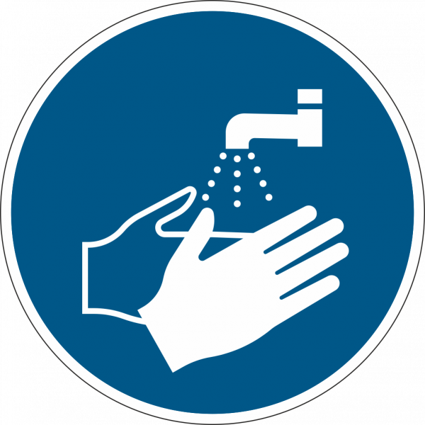 Schild Hände waschen