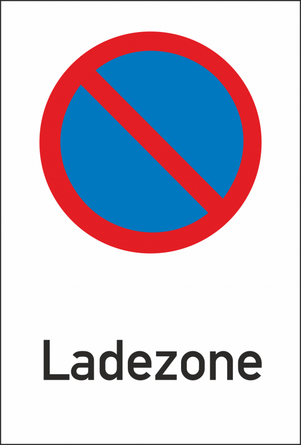 Hinweisschild Ladezone
