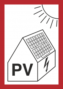 Aufkleber PV-Anlage mit Batteriespeicher (mit Firmeneindruck/Logo), Aufkleber, Feuerwehrzeichen, Brandschutz, Schilder und Kennzeichnungen